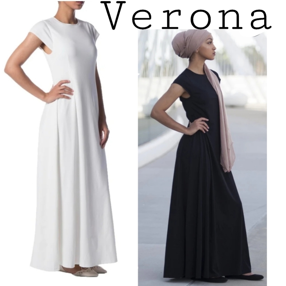 Verona Angela Maxi Knit Cap Sleeve dress. XS Tall